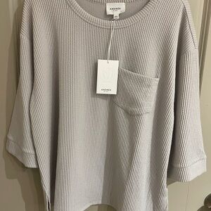 ANDREE BY UNIT Tan Ribbed Blouse